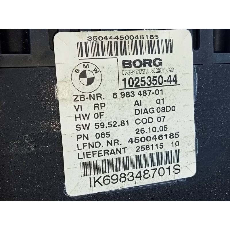 Recambio de cuadro instrumentos para bmw serie 3 berlina (e90) 318d referencia OEM IAM 698348701 102535044 E3-A2-29-3