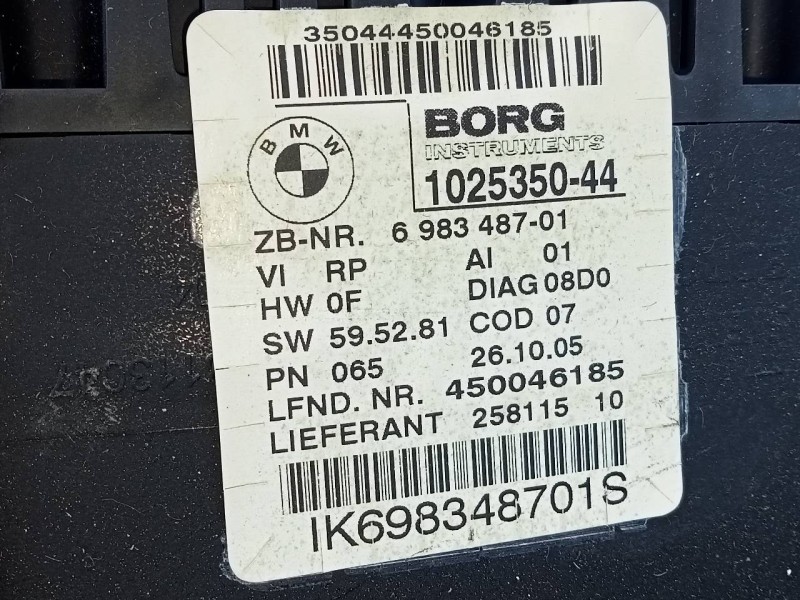 Recambio de cuadro instrumentos para bmw serie 3 berlina (e90) 318d referencia OEM IAM 698348701 102535044 E3-A2-29-3
