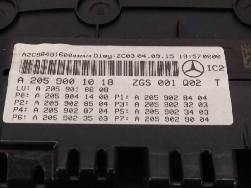 Recambio de cuadro instrumentos para mercedes-benz clase c (w205) lim. c 220 cdi bluetec (205.004) referencia OEM IAM A205900101