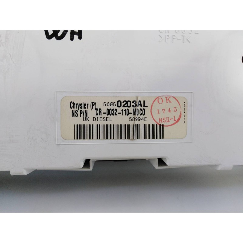 Recambio de cuadro instrumentos para jeep gr. cherokee (wh) 3.0 crd limited referencia OEM IAM 56050203AL 58994E E3-B6-22-5