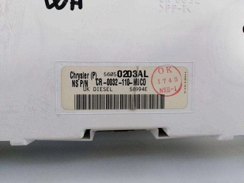 Recambio de cuadro instrumentos para jeep gr. cherokee (wh) 3.0 crd limited referencia OEM IAM 56050203AL 58994E E3-B6-22-5