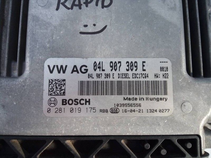 Recambio de centralita motor uce para skoda rapid active referencia OEM IAM 04L907309E 0281019175 E2-A1-23-2