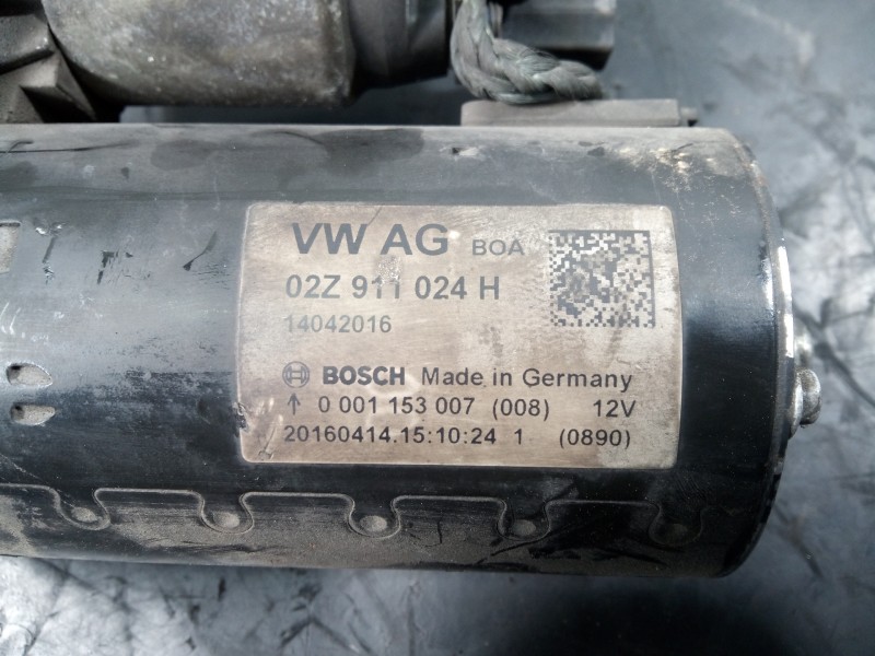 Recambio de motor arranque para skoda rapid active referencia OEM IAM 02Z911024H  P3-B8-19-4