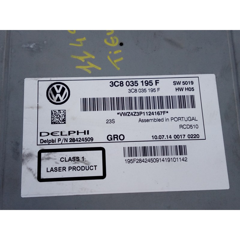 Recambio de sistema audio / radio cd para volkswagen tiguan (5n2) r-line bluemotion referencia OEM IAM 3C8035195F 10071400170220