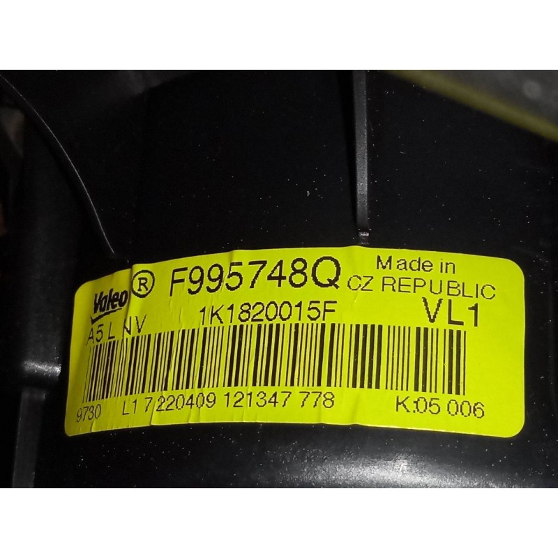 Recambio de ventilador calefaccion para volkswagen golf vi (5k1) advance referencia OEM IAM 1K1820015F  