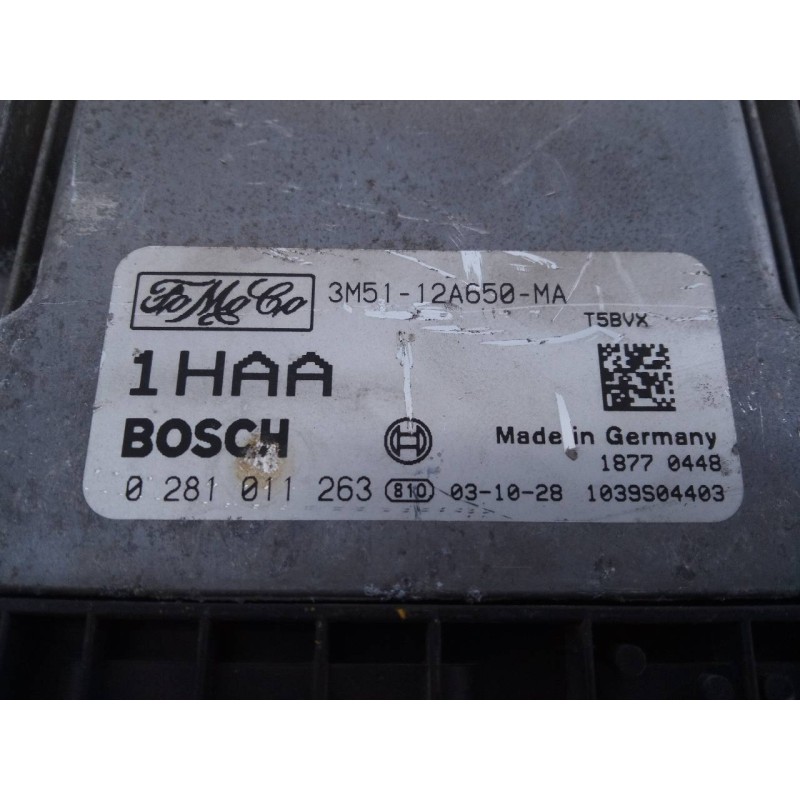 Recambio de centralita motor uce para ford focus c-max (cap) ambiente (d) referencia OEM IAM 0281011263 3M5112A650MA E3-B3-24-1