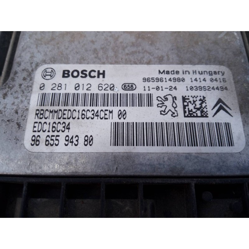 Recambio de centralita motor uce para citroën berlingo 1.6 hdi 75 collection familiar referencia OEM IAM 0281012620 9665594380 E