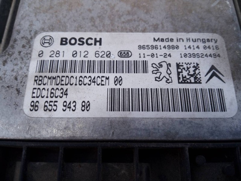 Recambio de centralita motor uce para citroën berlingo 1.6 hdi 75 collection familiar referencia OEM IAM 0281012620 9665594380 E