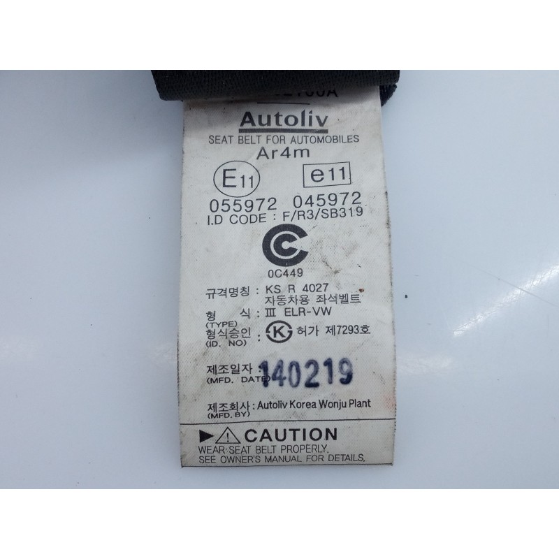 Recambio de cinturon seguridad trasero central para hyundai ix35 style 2wd referencia OEM IAM 898502Y2009P 88070290000 E2-B5-54-