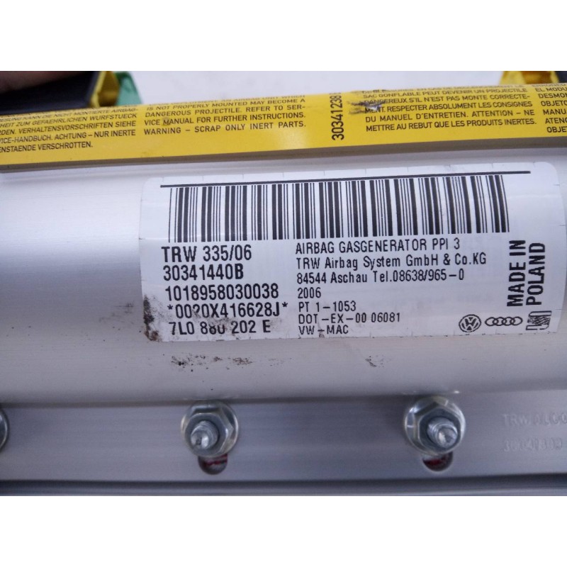 Recambio de airbag delantero derecho para volkswagen touareg (7l6) tdi v6 +motion referencia OEM IAM 30341440B  E1-B6-47-2