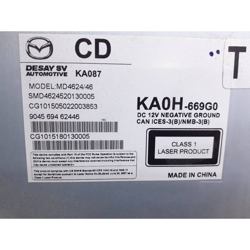 Recambio de sistema navegacion gps para mazda cx-5 style 2wd referencia OEM IAM 904569462446 KA0G66CM0 E3-B5-24-4