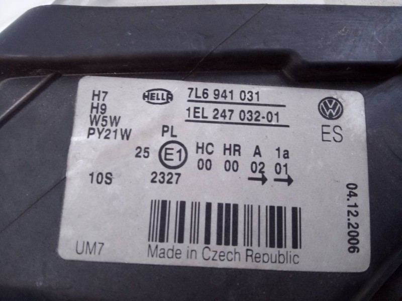 Recambio de faro izquierdo para volkswagen touareg (7l6) tdi v6 +motion referencia OEM IAM 7L6941031 1EL24703201 E1-B6-23-1