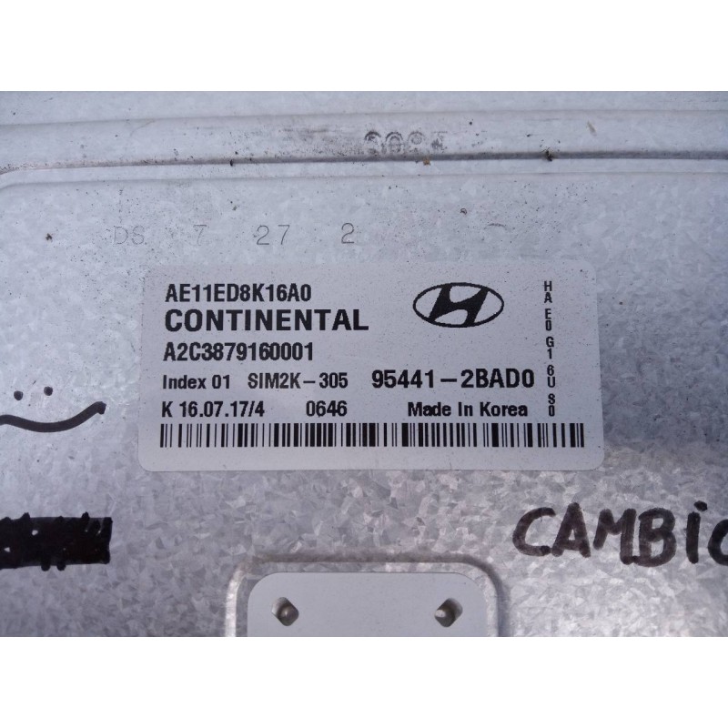 Recambio de centralita cambio automatico para hyundai ioniq hybrid referencia OEM IAM 954412BAD0 A2C3879160001 E3-A3-39-2