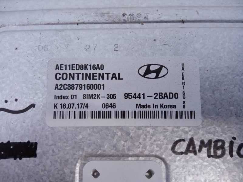 Recambio de centralita cambio automatico para hyundai ioniq hybrid referencia OEM IAM 954412BAD0 A2C3879160001 E3-A3-39-2
