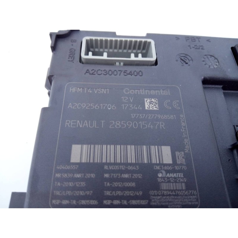 Recambio de antirrobo para renault captur limited referencia OEM IAM 285901547R A2C92561706 E2-A1-39-2