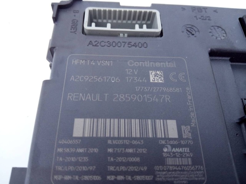 Recambio de antirrobo para renault captur limited referencia OEM IAM 285901547R A2C92561706 E2-A1-39-2