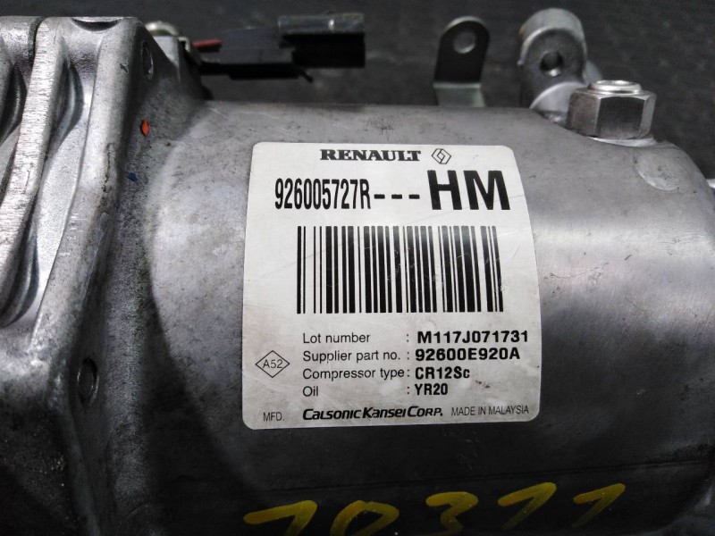 Recambio de compresor aire acondicionado para dacia lodgy laureate referencia OEM IAM 92600572R 92600E920A P3-B2-10-1