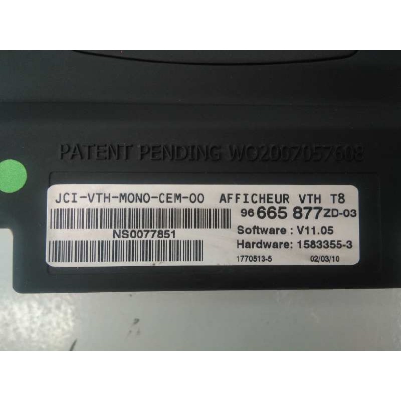 Recambio de pantalla multifuncion para peugeot 5008 allure referencia OEM IAM 96665877 15833553 E3-B2-40-3