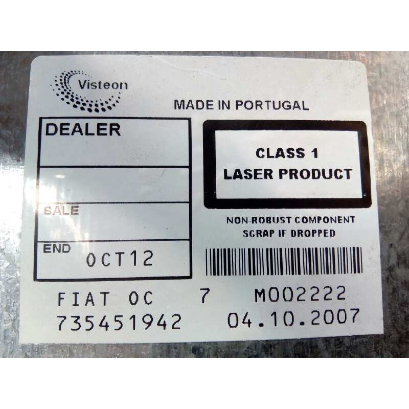 Recambio de sistema audio / radio cd para fiat bravo (198) referencia OEM IAM 735451942  E2-B2-56-1
