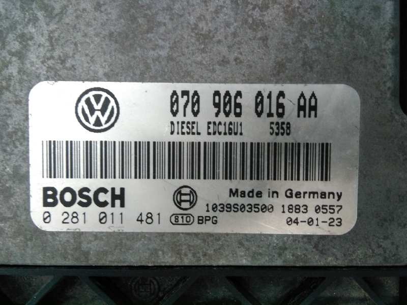 Recambio de centralita motor uce para volkswagen touareg (7la) tdi v10 referencia OEM IAM 070906016AA 0281011481 E2-A1-23-3