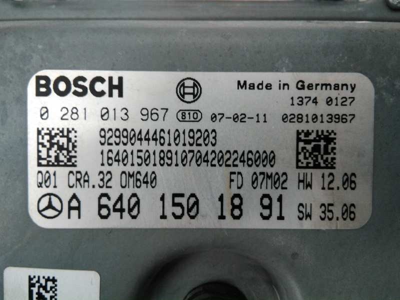 Recambio de centralita motor uce para mercedes-benz clase b (w245) 200 cdi (245.208) referencia OEM IAM A6401501891 0281013967 E