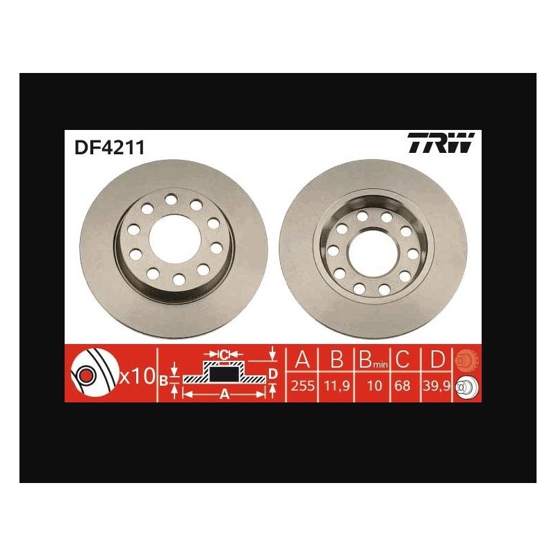 Recambio de disco freno trasero para audi a4 berlina (8e) referencia OEM IAM B130600 NUEVO T1-1-B2-4