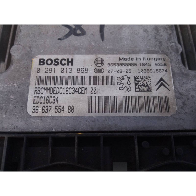 Recambio de centralita motor uce para citroën c4 coupe vtr referencia OEM IAM 9663755480 0281013868 E3-B2-49-2