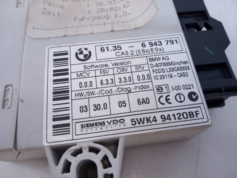 Recambio de centralita luces para bmw serie 5 berlina (e60) 520d referencia OEM IAM 61356943791 5WK49412 E3-A2-24-2