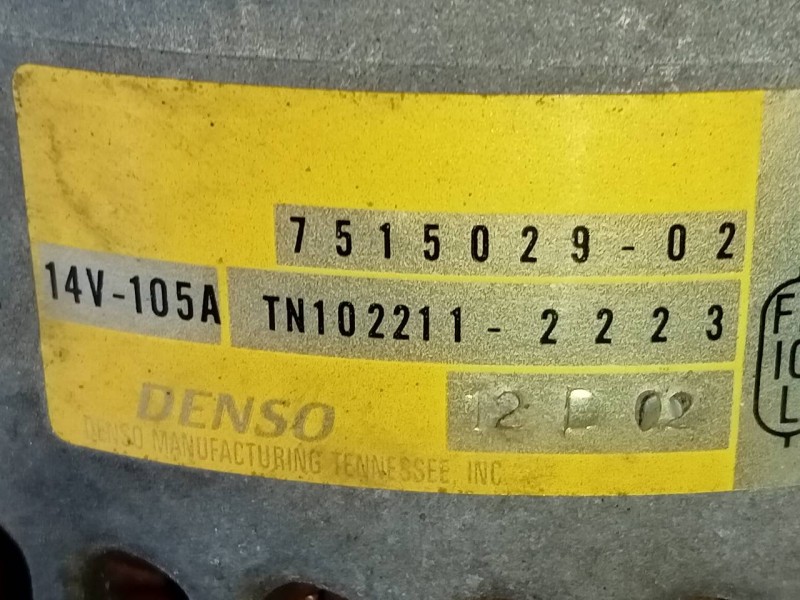 Recambio de alternador para mini mini (r50,r53) cooper referencia OEM IAM 751502902 TN1022112223 P3-B4-17-4