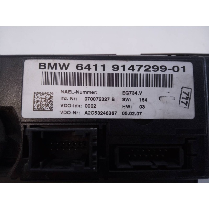 Recambio de mando climatizador para bmw serie 3 touring (e91) 320d referencia OEM IAM 6411914729901 A2C53246367 E3-A2-23-3