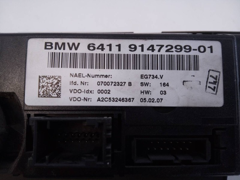 Recambio de mando climatizador para bmw serie 3 touring (e91) 320d referencia OEM IAM 6411914729901 A2C53246367 E3-A2-23-3