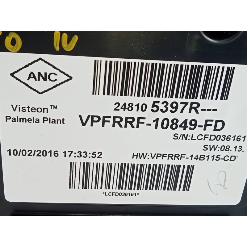 Recambio de cuadro instrumentos para renault clio iv dynamique referencia OEM IAM 248105397R  E2-A1-37-3