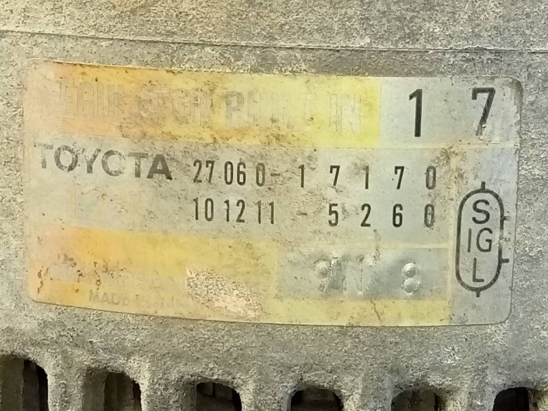 Recambio de alternador para toyota land cruiser (j10) td 50 aniversario referencia OEM IAM 2706017170 1012115260 P3-A5-29-2