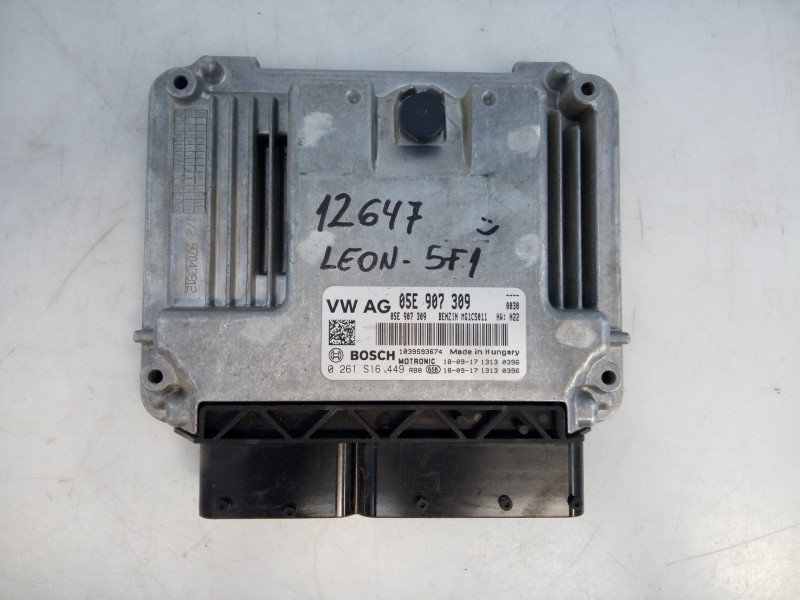Recambio de centralita motor uce para seat leon (5f1) style visio edition referencia OEM IAM 05E907309 0261S16449 E2-A1-45-1
