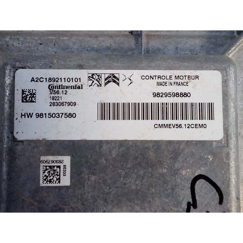 Recambio de centralita motor uce para citroën c3 live referencia OEM IAM 9829598880 9815037580 E3-B2-25-2