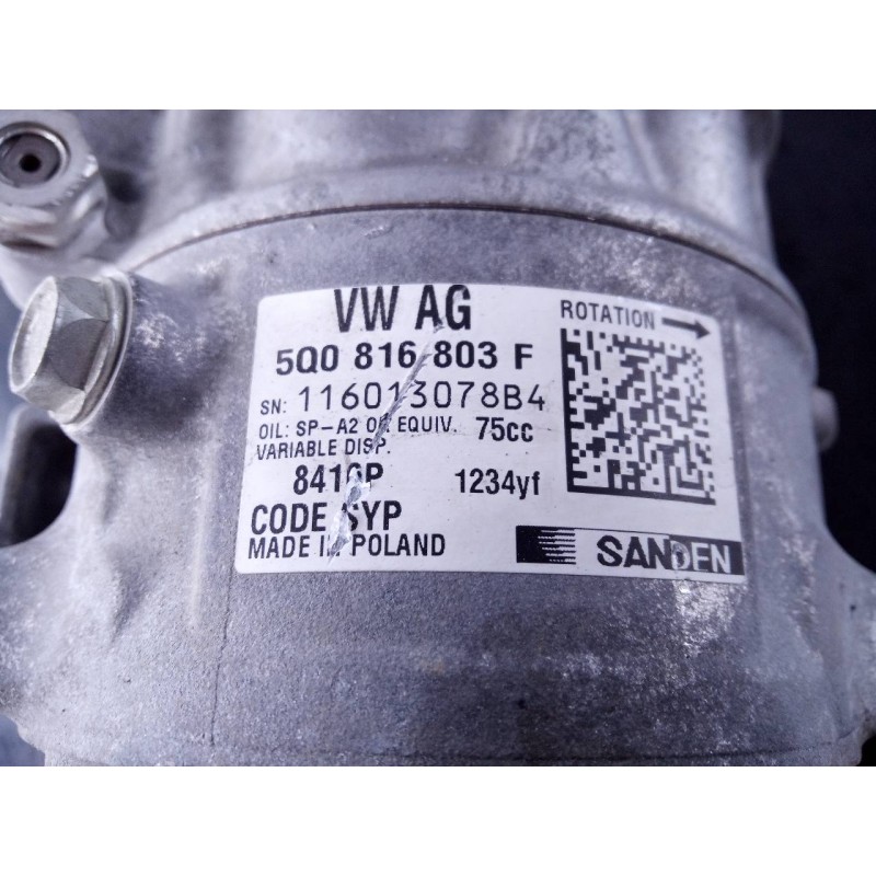 Recambio de compresor aire acondicionado para seat leon (5f1) style visio edition referencia OEM IAM 5Q0816803F  P3-B2-24-2