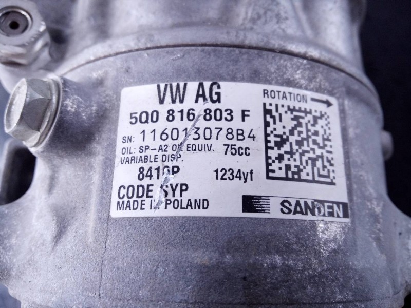 Recambio de compresor aire acondicionado para seat leon (5f1) style visio edition referencia OEM IAM 5Q0816803F  P3-B2-24-2