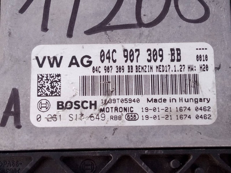 Recambio de centralita motor uce para seat arona style referencia OEM IAM 04C907309BB 0261D17649 E2-A1-18-1