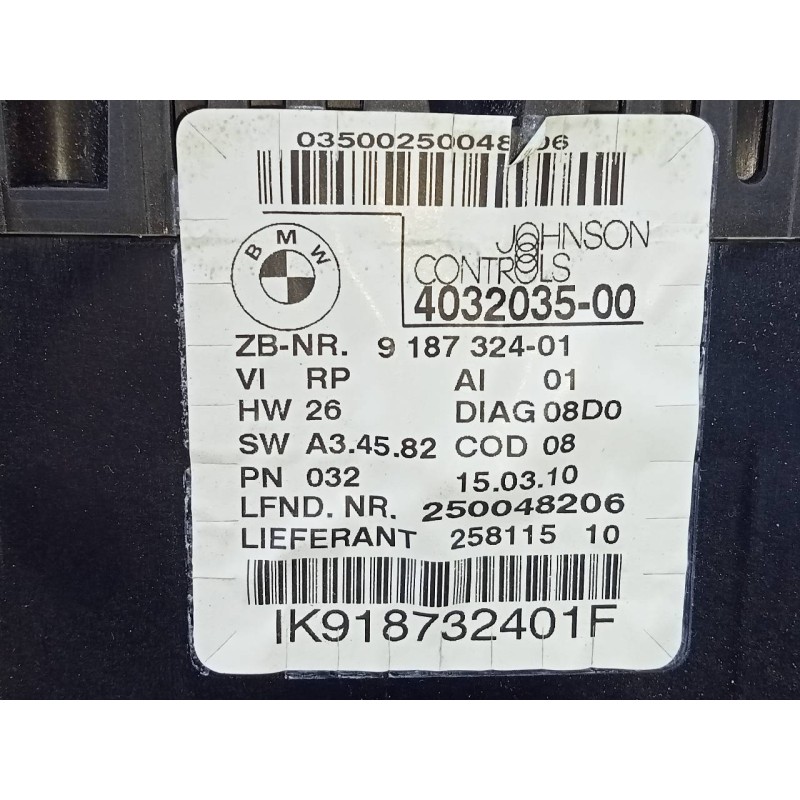 Recambio de cuadro instrumentos para bmw serie 1 berlina (e81/e87) 120i referencia OEM IAM 403203500 918732401 E3-A2-25-2