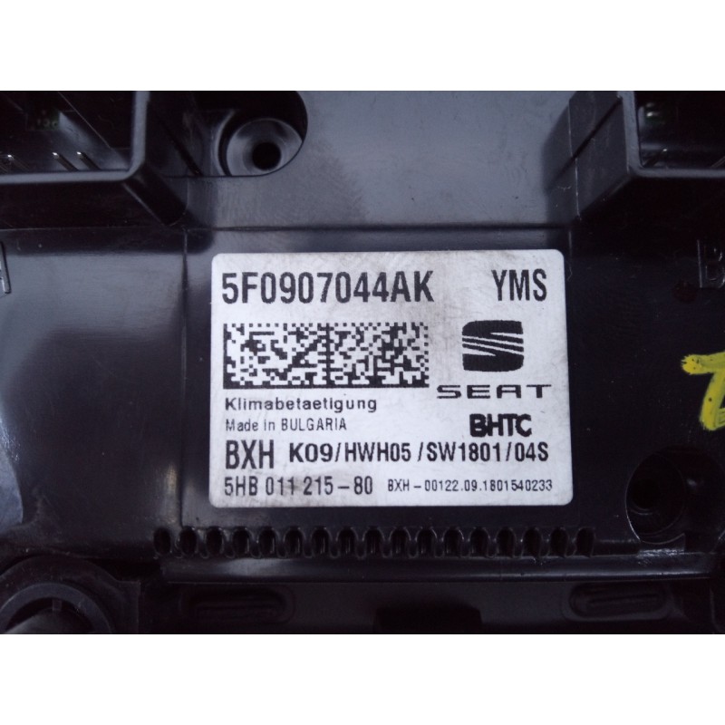 Recambio de mando climatizador para seat leon (5f1) style visio edition referencia OEM IAM 5F0907044AK  E2-A1-28-2