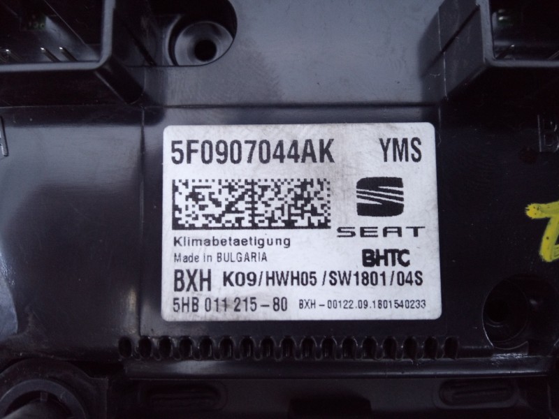 Recambio de mando climatizador para seat leon (5f1) style visio edition referencia OEM IAM 5F0907044AK  E2-A1-28-2