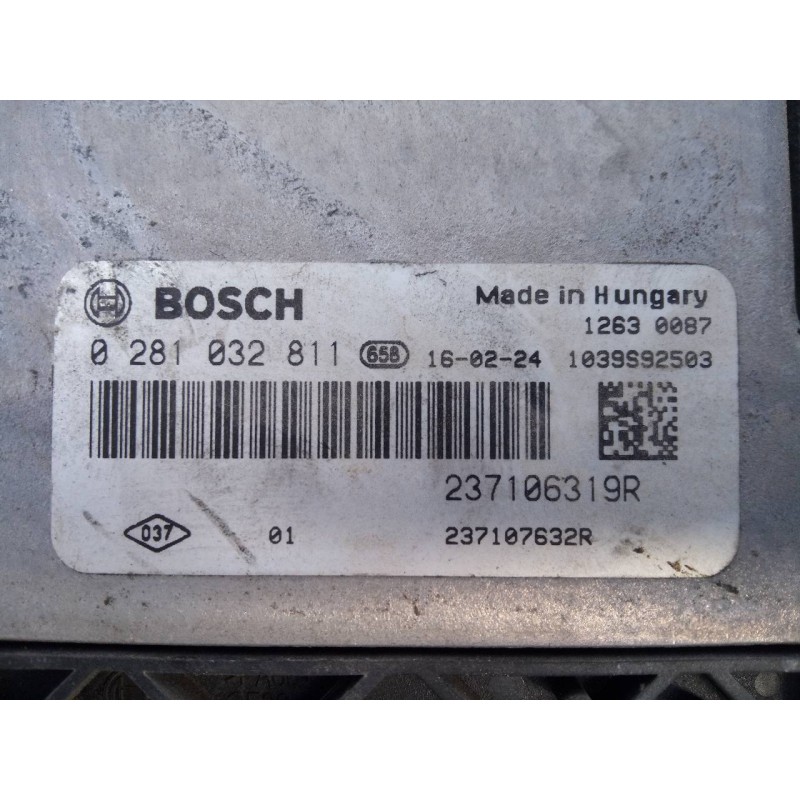 Recambio de centralita motor uce para renault clio iv business referencia OEM IAM 237106319R 0281032811 E2-A1-28-3