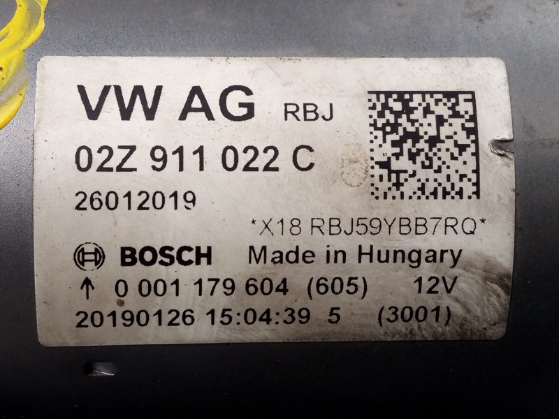 Recambio de motor arranque para seat arona style referencia OEM IAM 02Z911022C 1005851604 P3-B7-9-1