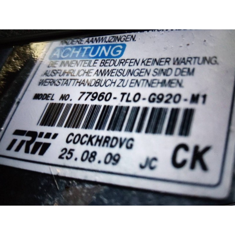 Recambio de kit airbag para honda accord berlina (cu) executive referencia OEM IAM 77960TLOG920M1  