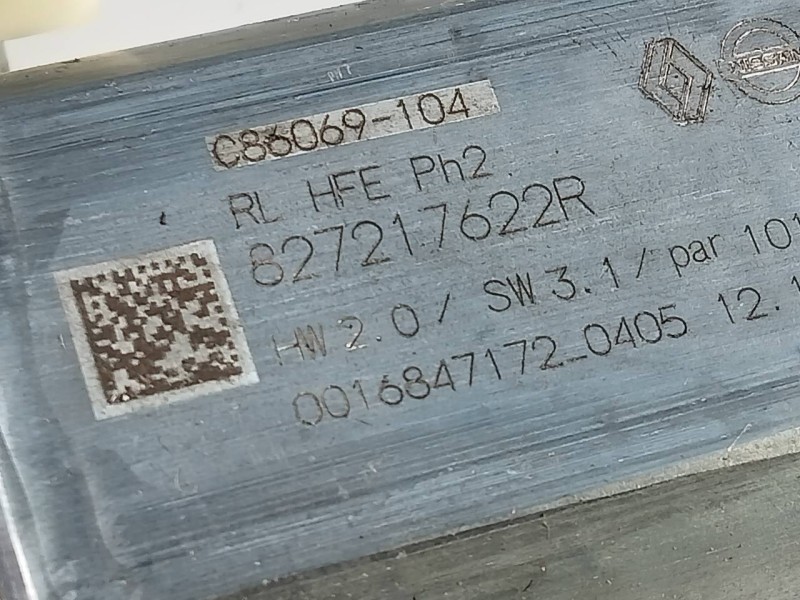 Recambio de elevalunas trasero izquierdo para renault kadjar intens referencia OEM IAM 827217622R  E1-A1-44-1