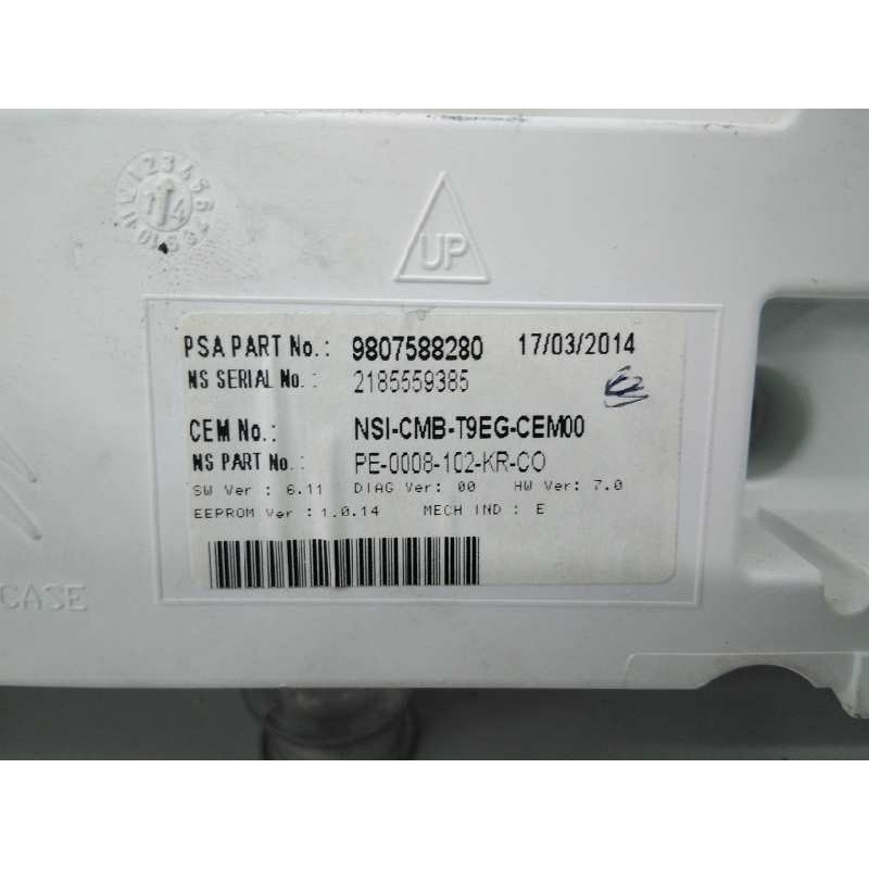 Recambio de cuadro instrumentos para peugeot 308 active referencia OEM IAM 9807588280  E3-B2-36-2