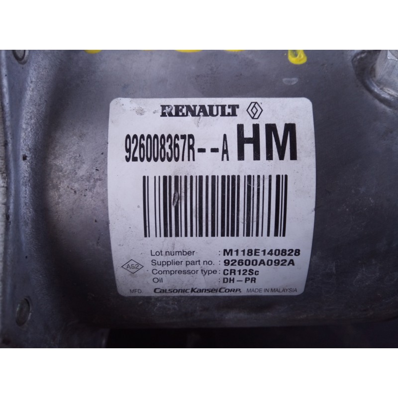 Recambio de compresor aire acondicionado para dacia dokker ambiance referencia OEM IAM 926008367R  P3-A1-29-2