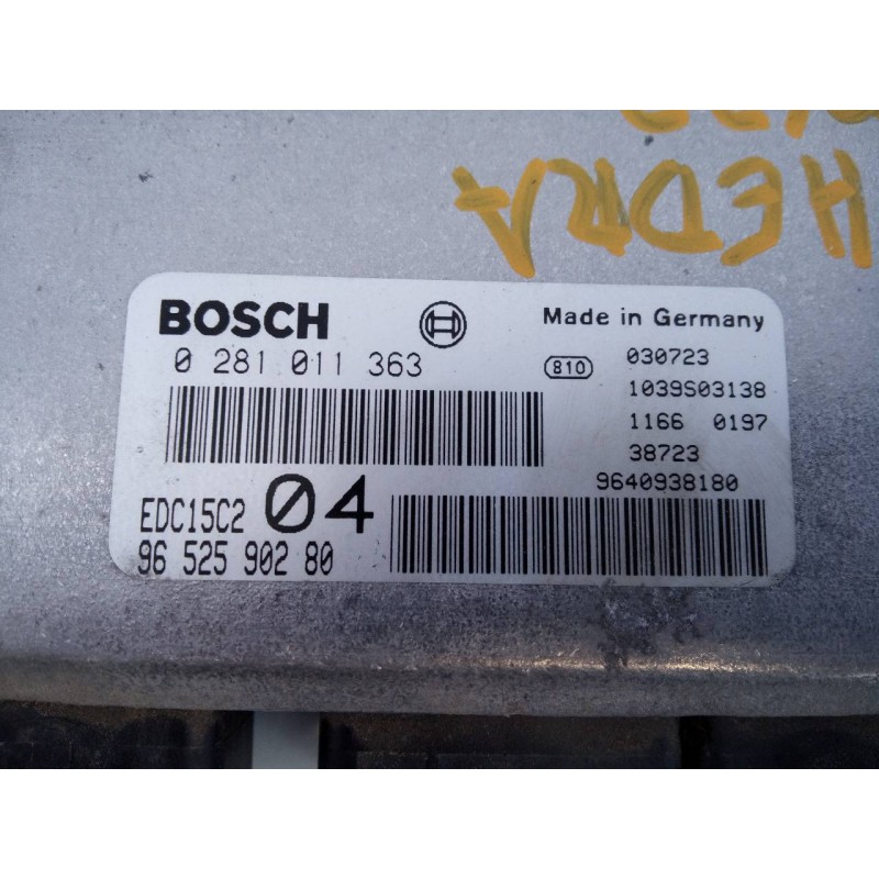 Recambio de centralita motor uce para lancia phedra (180) 2.2 jtd 16v emblema referencia OEM IAM 0281011363 9652590280 E3-A4-32-