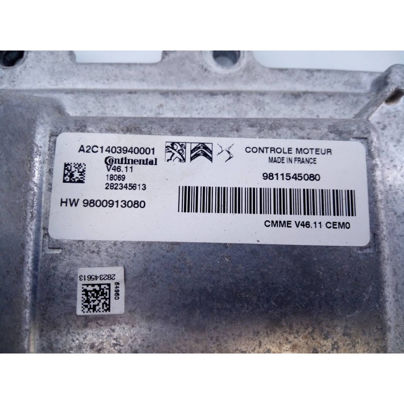 Recambio de centralita motor uce para citroën c-elysée feel referencia OEM IAM 9811545080 A2C1403940001 E3-B2-53-4