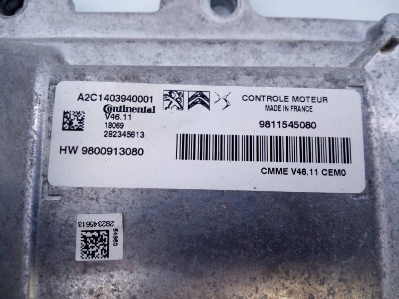 Recambio de centralita motor uce para citroën c-elysée feel referencia OEM IAM 9811545080 A2C1403940001 E3-B2-53-4